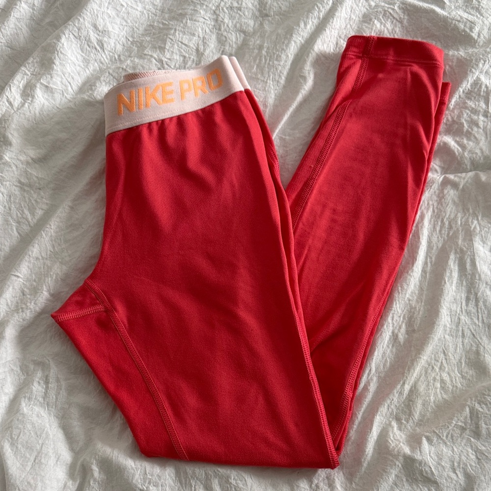 Nike Pro Dry Fit Kids Bright Coral Leggings